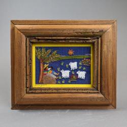 Embroidery of Farmer with Sheep
